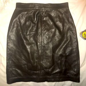 Leather pencil skirt